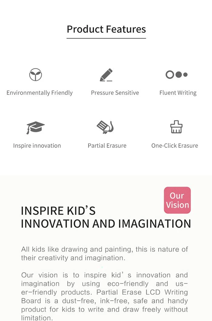 Partial Eraser LCD Writing tablet